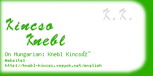 kincso knebl business card